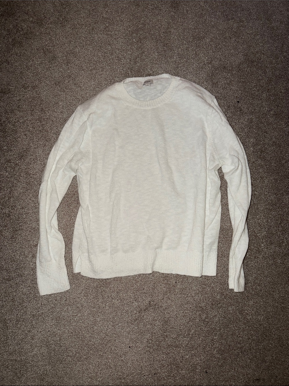Women’s Crewneck Sweater in White - Classic Knit